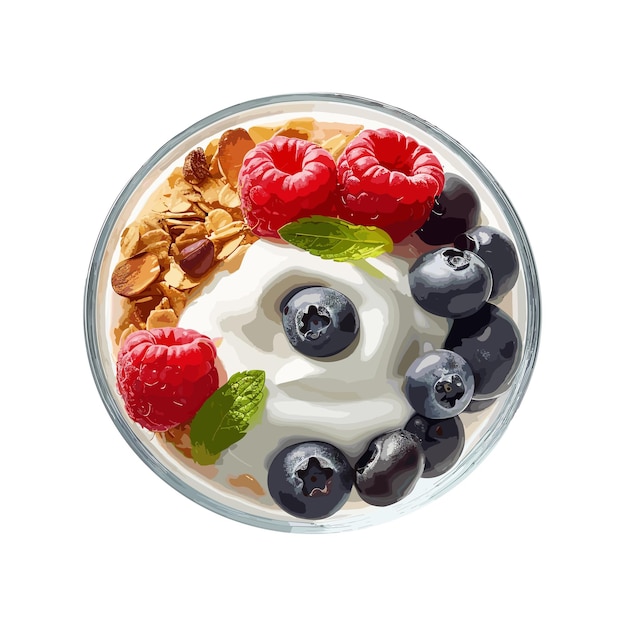 Plik wektorowy jogurt i owoce