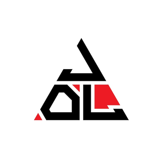 Plik wektorowy jol trójkąt logoszczyk logo z kształtem trójkąta jol trójkąt logo projektowanie monogram jol trójnóg wektorowy szablon logo z czerwonym kolorem jol logo trójkątne proste eleganckie i luksusowe logo