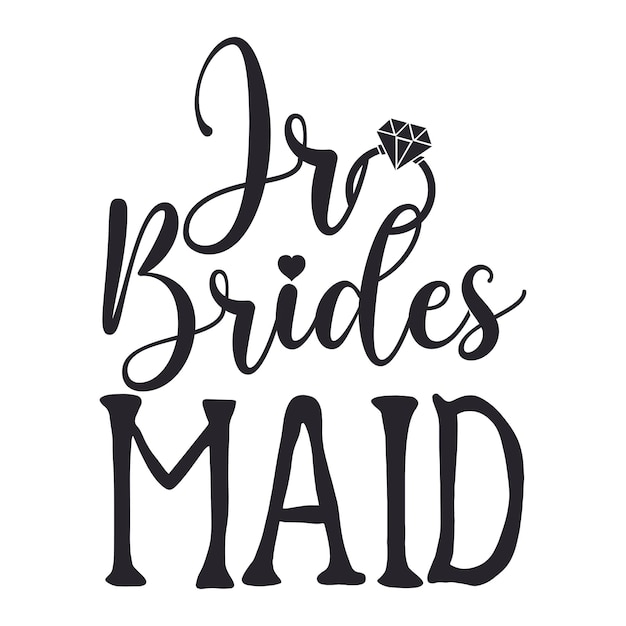 Plik wektorowy jr brides maid cursive typografia napis