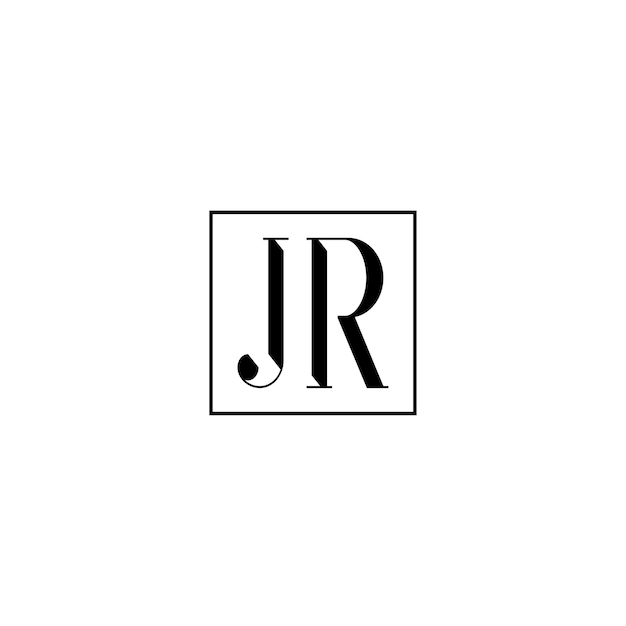 JR monogram logo projekt list tekst nazwa symbol monochromatyczne logotyp alfabet znak proste logo