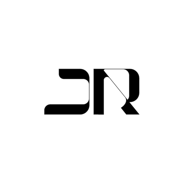 JR monogram logo projekt list tekst nazwa symbol monochromatyczne logotyp alfabet znak proste logo