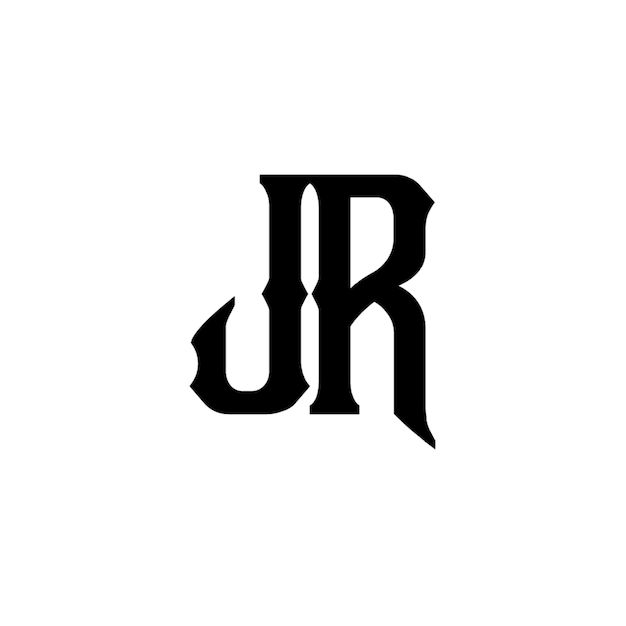 JR monogram logo projekt list tekst nazwa symbol monochromatyczne logotyp alfabet znak proste logo