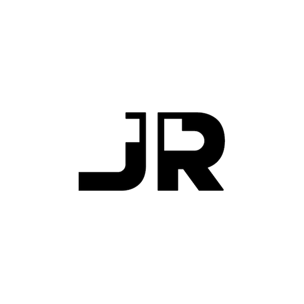 JR monogram logo projekt list tekst nazwa symbol monochromatyczne logotyp alfabet znak proste logo