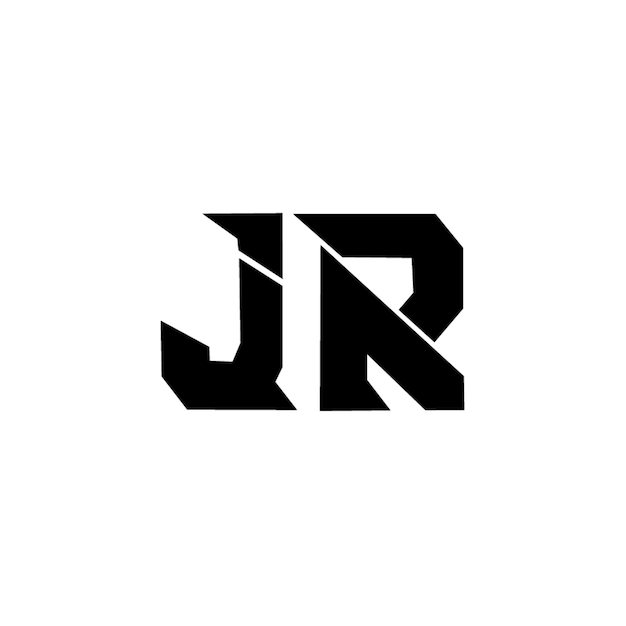 JR monogram logo projekt list tekst nazwa symbol monochromatyczne logotyp alfabet znak proste logo