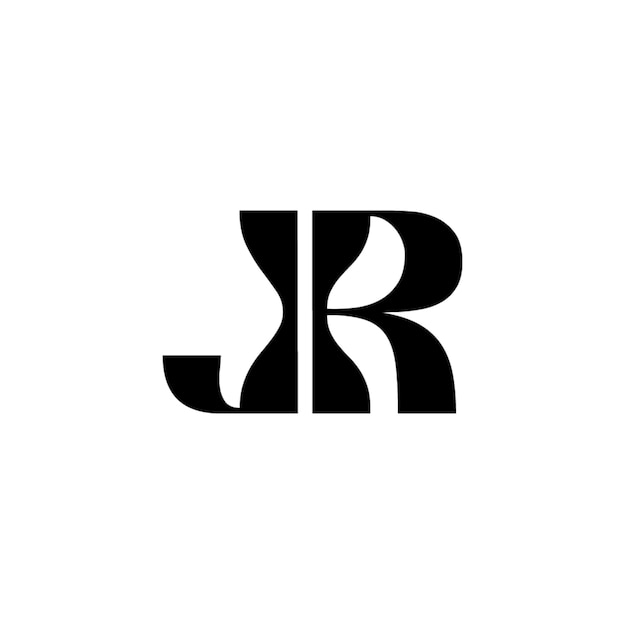 JR monogram logo projekt list tekst nazwa symbol monochromatyczne logotyp alfabet znak proste logo