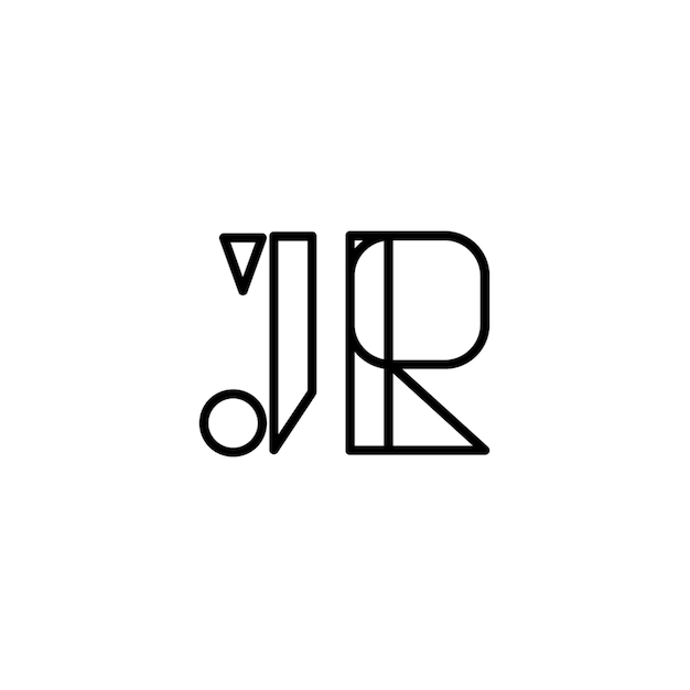 JR monogram logo projekt list tekst nazwa symbol monochromatyczne logotyp alfabet znak proste logo