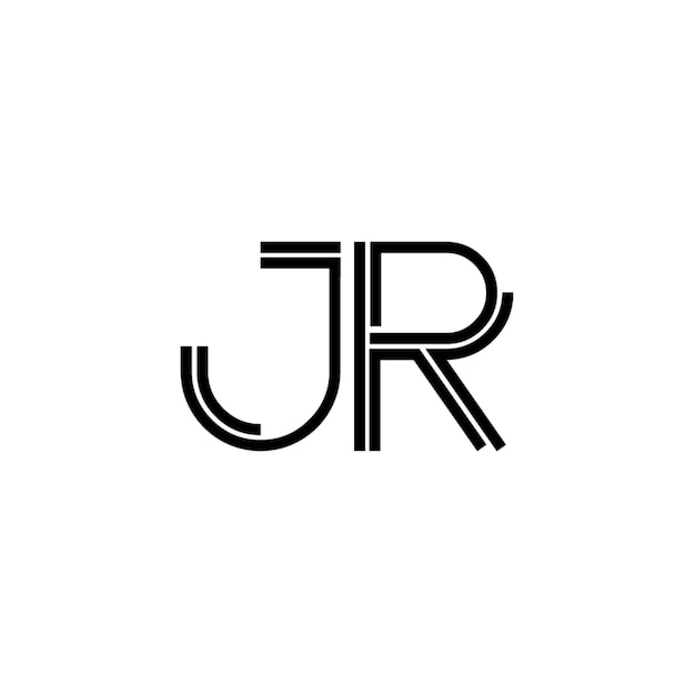 JR monogram logo projekt list tekst nazwa symbol monochromatyczne logotyp alfabet znak proste logo