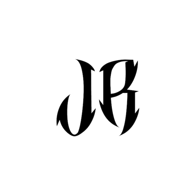 JR monogram logo projekt list tekst nazwa symbol monochromatyczne logotyp alfabet znak proste logo