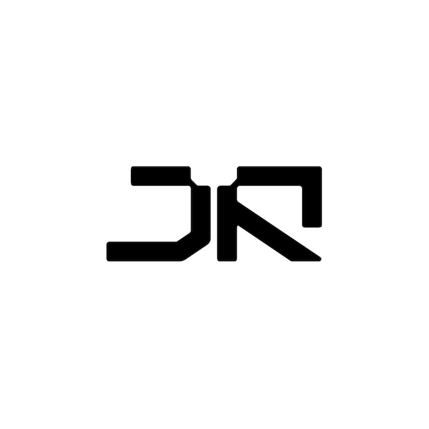 JR monogram logo projekt list tekst nazwa symbol monochromatyczne logotyp alfabet znak proste logo