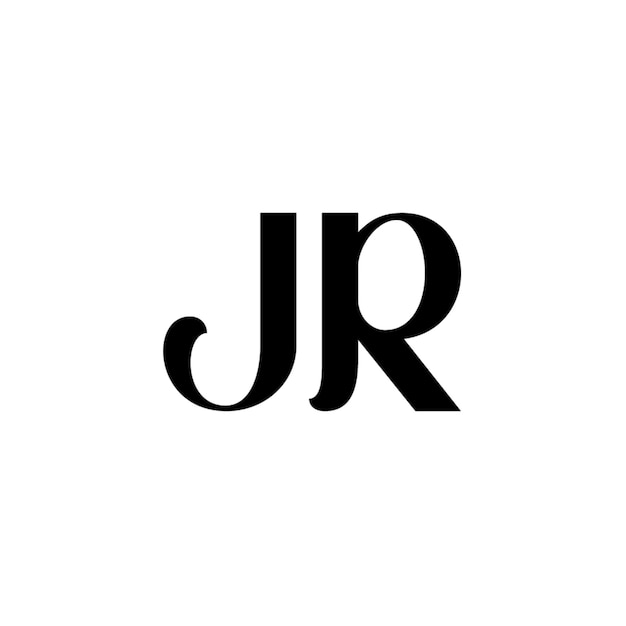 JR monogram logo projekt list tekst nazwa symbol monochromatyczne logotyp alfabet znak proste logo