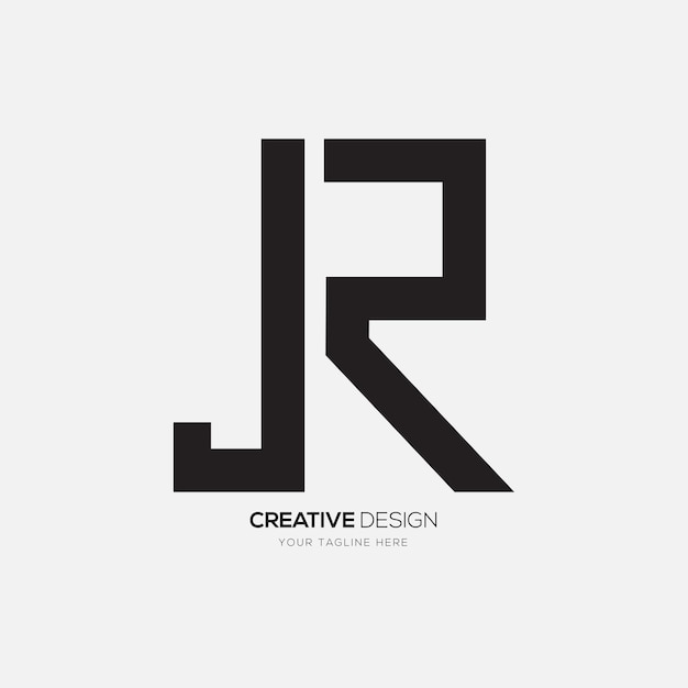 Jr Prosty Kształt Litery Kreatywne Monogram Logo