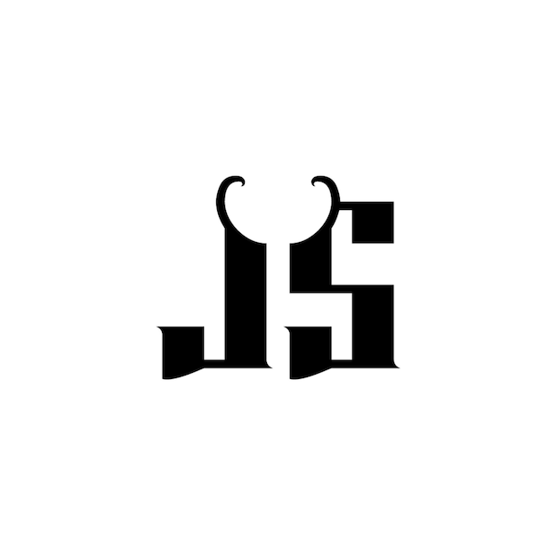 JS monogram logo projekt list tekst nazwa symbol monochromatyczne logotyp alfabet postać proste logo