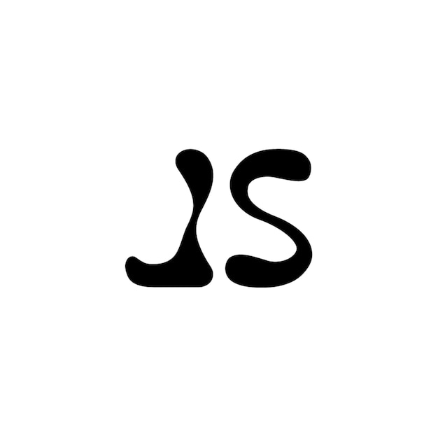 JS monogram logo projekt list tekst nazwa symbol monochromatyczne logotyp alfabet postać proste logo