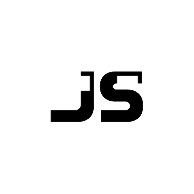 JS monogram logo projekt list tekst nazwa symbol monochromatyczne logotyp alfabet postać proste logo