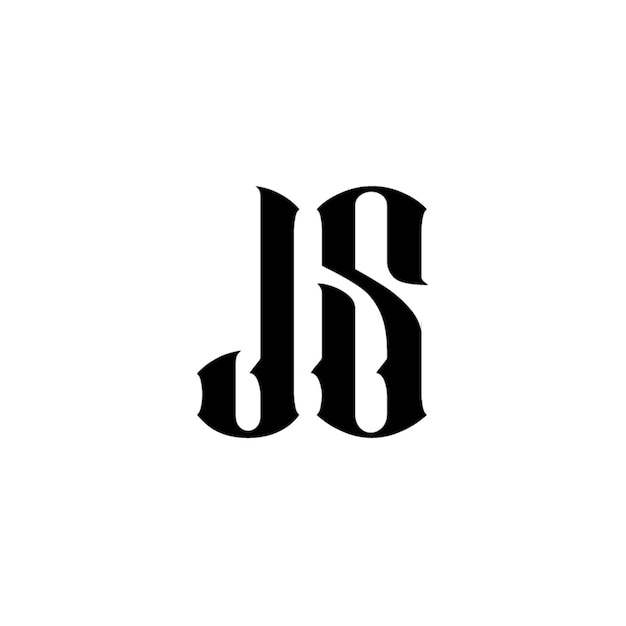 JS monogram logo projekt list tekst nazwa symbol monochromatyczne logotyp alfabet postać proste logo