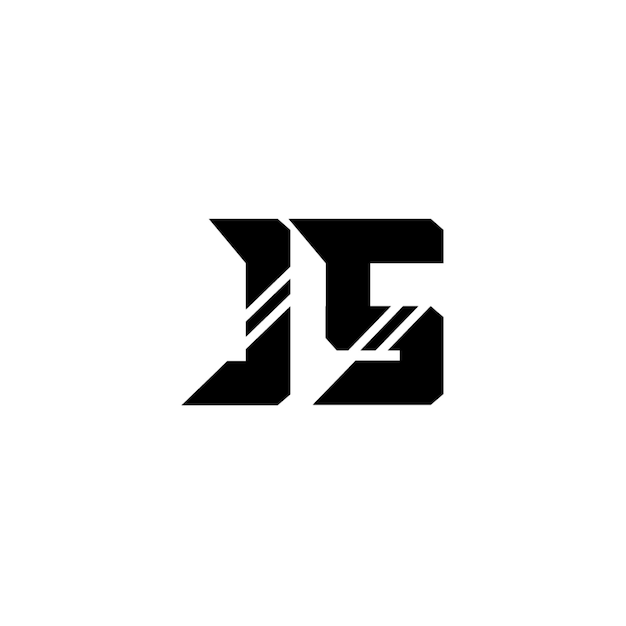 JS monogram logo projekt list tekst nazwa symbol monochromatyczne logotyp alfabet postać proste logo