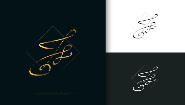 Js Początkowy Projekt Logo Podpisu Z Eleganckim Złotym Stylem Pisma Ręcznego Początkowy Projekt Logo J I S Na ślub Butik Z Biżuterią Mody I Tożsamość Marki Biznesowej