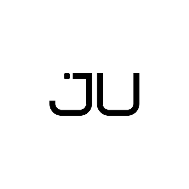 JU monogram logo projekt list tekst nazwa symbol monochromatyczne logotyp alfabet znak proste logo