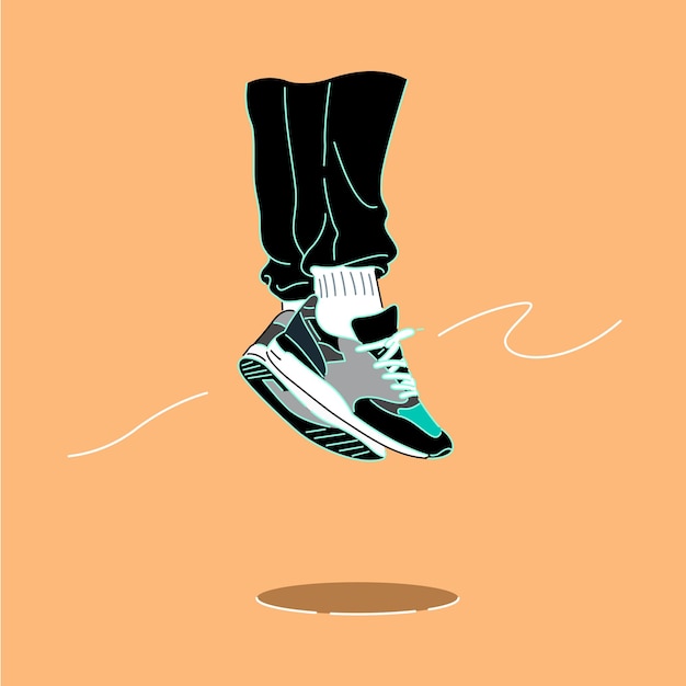 Plik wektorowy jump on air sneaker stylowy styl życia