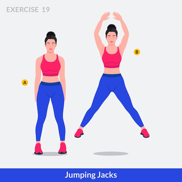 Jumping Jacks ćwiczenie Kobieta Trening Fitness Aerobik I ćwiczenia