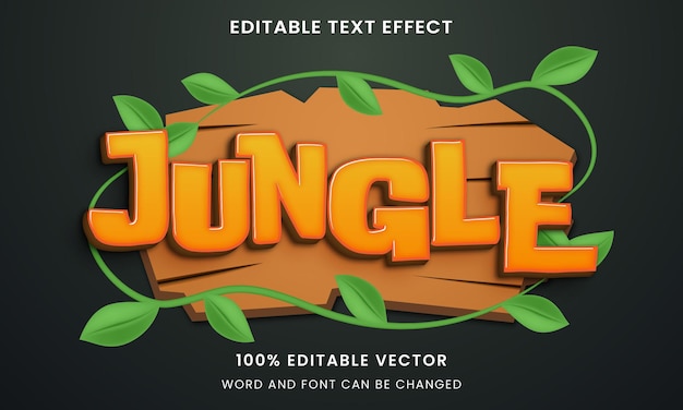 Jungle Comic Cartoon gra przygodowa tytuł Edytowalny tekst 3D Styl efektu