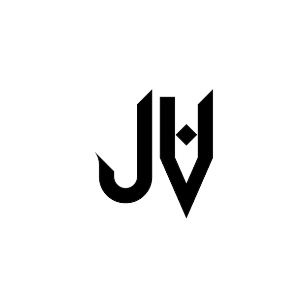 JV monogram logo projekt list tekst nazwa symbol monochromatyczne logotyp alfabet znak proste logo