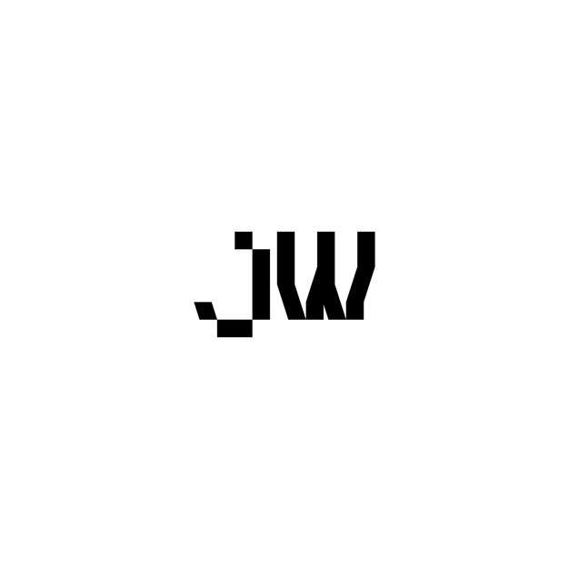 Plik wektorowy jw monogram logo projekt list tekst nazwa symbol monochromatyczne logotyp alfabet znak proste logo