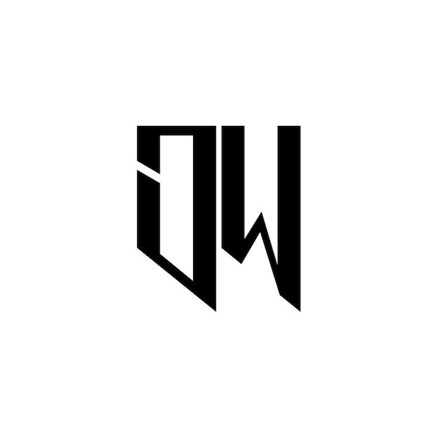 JW monogram logo projekt list tekst nazwa symbol monochromatyczne logotyp alfabet znak proste logo