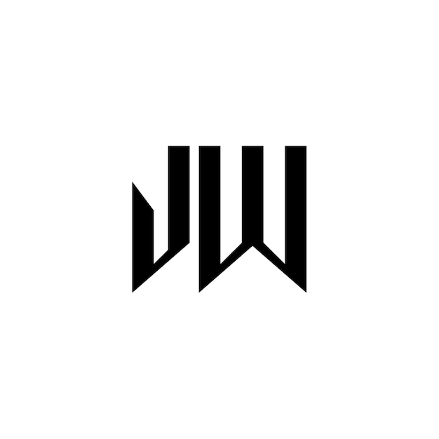 JW monogram logo projekt list tekst nazwa symbol monochromatyczne logotyp alfabet znak proste logo