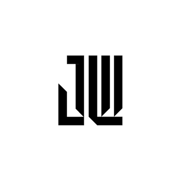 JW monogram logo projekt list tekst nazwa symbol monochromatyczne logotyp alfabet znak proste logo
