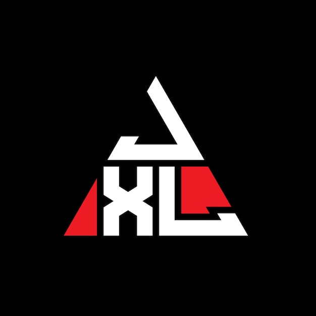 Plik wektorowy jxl trójkątny projekt logo z kształtem trójkąta jxl triangle logo design monogram jxl trzykąt wektorowy szablon logo z czerwonym kolorem jxl logo trójkątne proste eleganckie i luksusowe logo