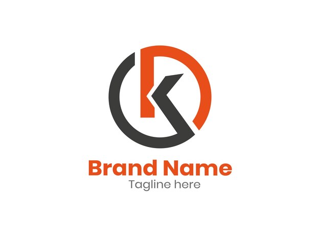 K design Pomarańczowy i czarny K litera K litera logo projekt Pro Vector
