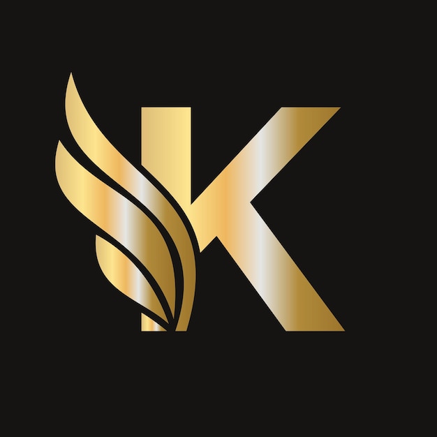Plik wektorowy k letter wing logo design for freight a transportation symbol wing logo typu szablonu