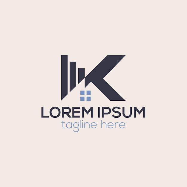 K Logo Nieruchomości Lub K Nowoczesny Kreatywny Minimalistyczny Koncept Projektowania Logo Izolowany Szablon Wektorowy