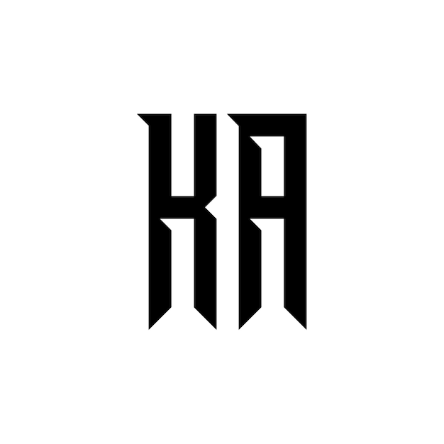 KA monogram logo projekt list tekst nazwa symbol monochromatyczne logotyp alfabet znak proste logo