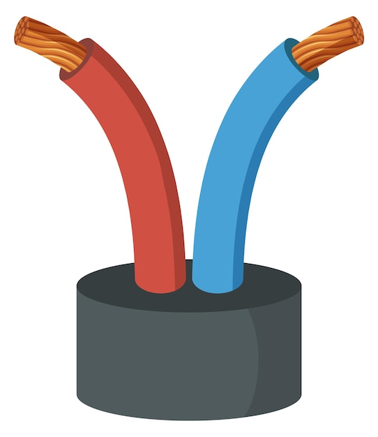 Plik wektorowy kable miedziane kolorowe przewody elektryczne.