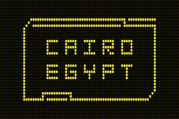 Plik wektorowy kair egipt nazwy miast w nowoczesnej technologii ramki hud digital