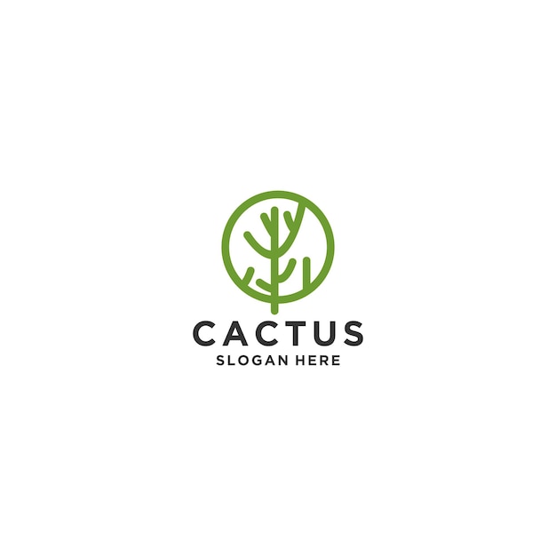 Kaktus Logo Wektor Ikona Szablon Projektu