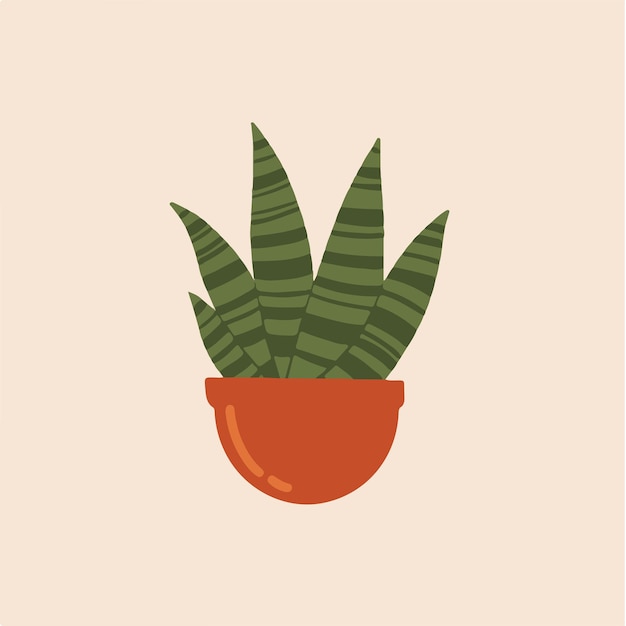 Kaktus Sansevieria Symbol Social Media Post Wektor Ilustracja