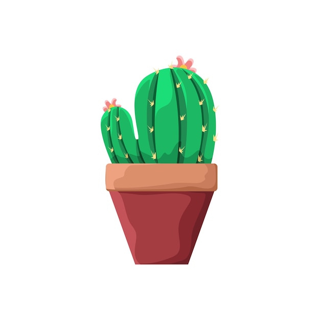 Plik wektorowy kaktus w doniczce z kwiatami