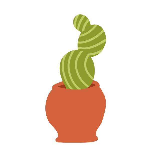 Kaktus W Stylu Płaski Kreskówka