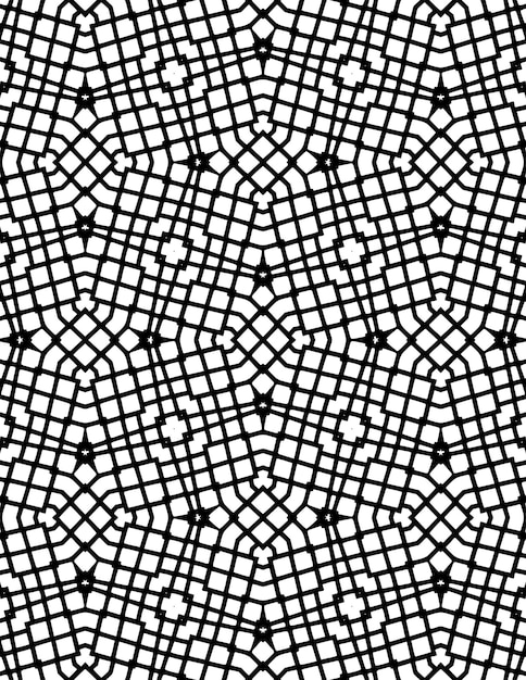 Kaleidoskop Geometryczny wzór Tło Powtarzana ilustracja Czarno-biały lineart