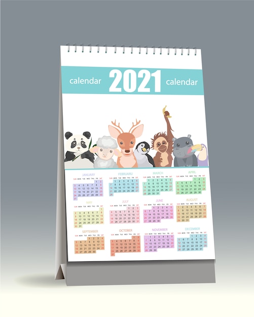 Kalendarz 2021. śliczny Kalendarz 2021 Dla Dzieci