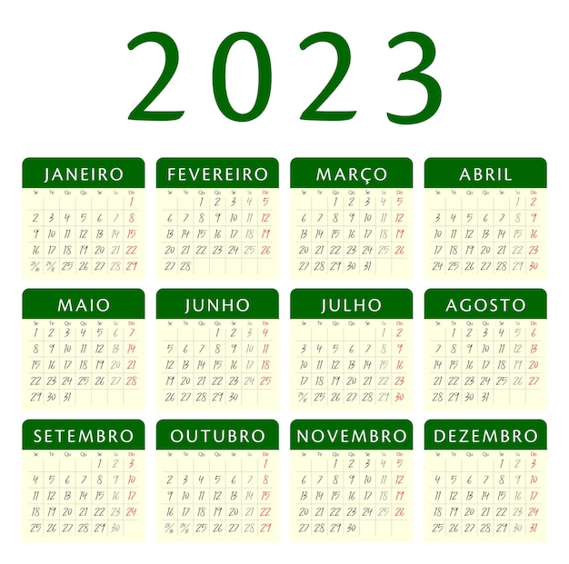 Kalendarz 2023 Portugalia