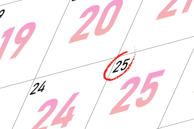 Plik wektorowy kalendarz na biurko z zakreśloną datą