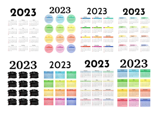 Kalendarz Na Rok 2023 Na Białym Tle