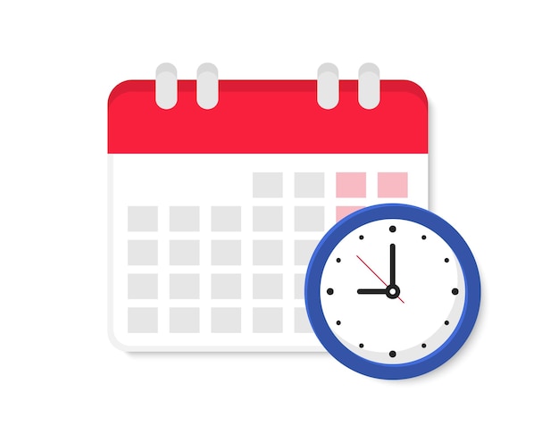Plik wektorowy kalendarz z zegarem ikona harmonogramu data kalendarza ostatecznego terminu