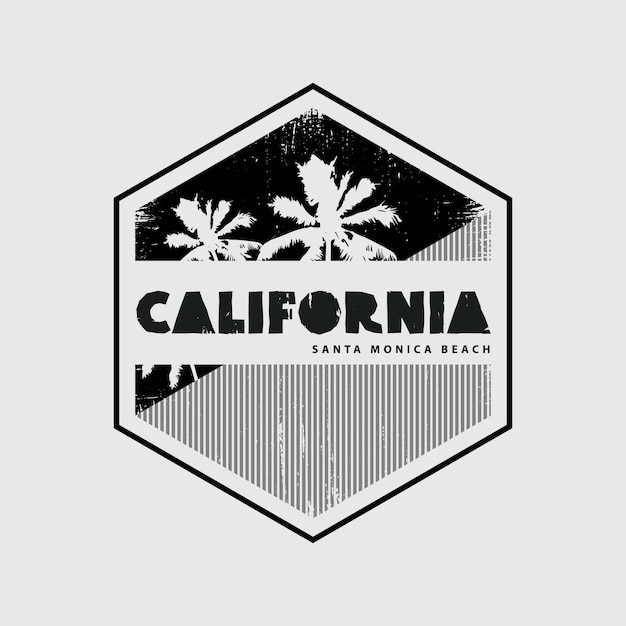 Kalifornijska Ilustracja Typografii T-shirt I Projekt Odzieży