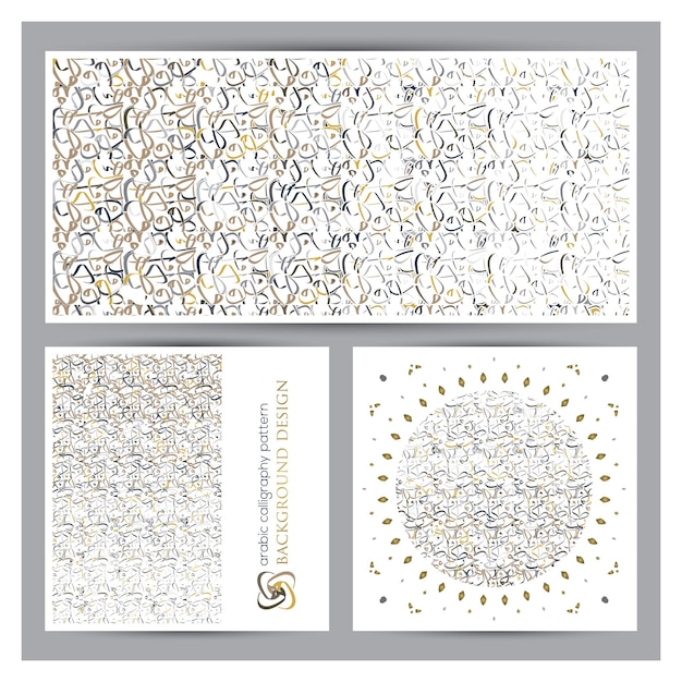 Plik wektorowy kaligrafia arabska wszelkiego rodzaju kształty liter z harmonijnym połączeniem kolorów tła i karty