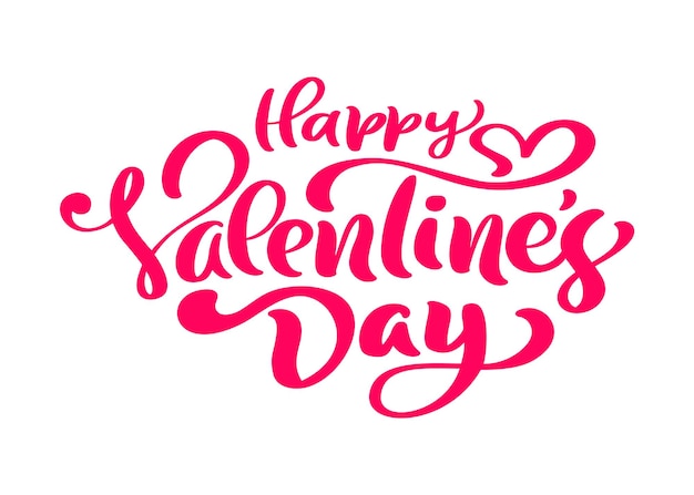 Kaligrafia Fraza Happy Valentine S Day Wektor Walentynki Ręcznie Rysowane Napis Heart Holiday